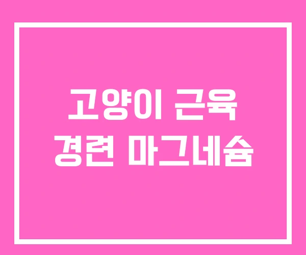 고양이 근육 경련 마그네슘