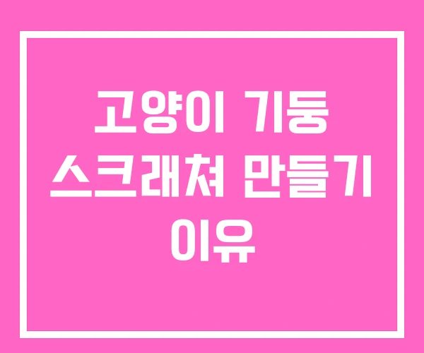 고양이 기둥 스크래쳐 만들기 이유