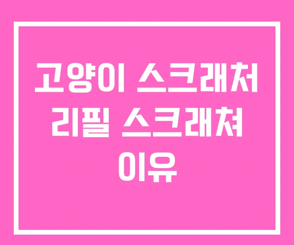 고양이 스크래처 리필 스크래쳐 이유