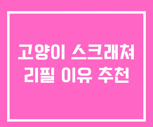 고양이 스크래쳐 리필 이유 추천