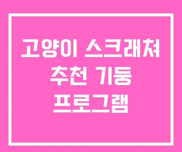 고양이 스크래쳐 추천 기둥 프로그램