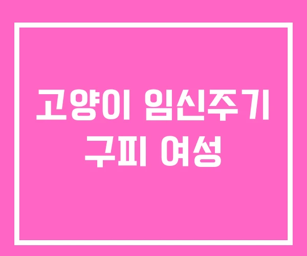 고양이 임신주기 구피 여성 고양이 임신주기 구피 여성