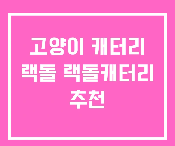 고양이 캐터리 랙돌 랙돌캐터리 추천