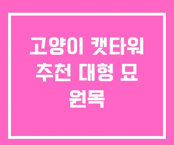 고양이 캣타워 추천 대형 묘 원목