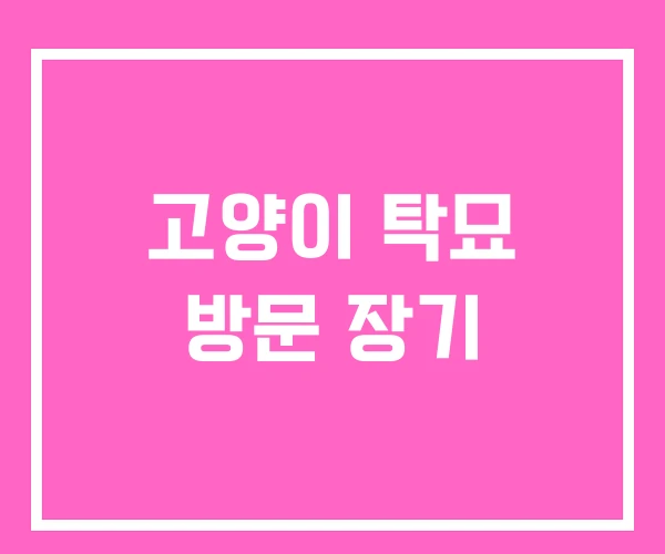 고양이 탁묘 방문 장기