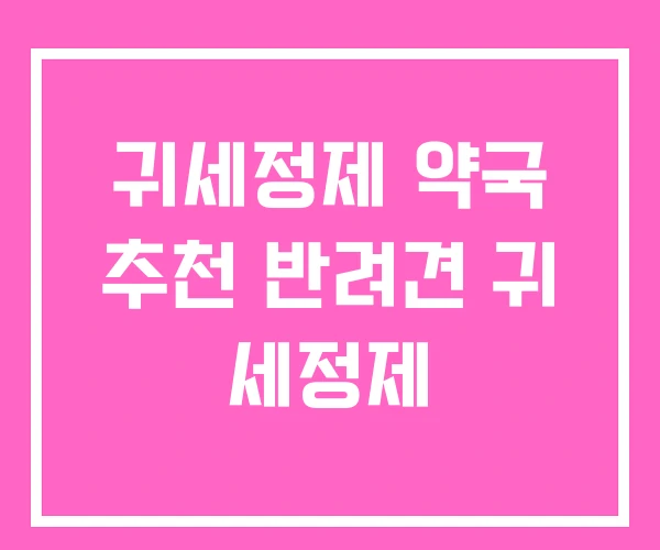 귀세정제 약국 추천 반려견 귀 세정제