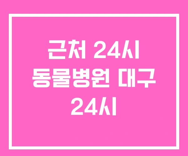근처 24시 동물병원 대구 24시