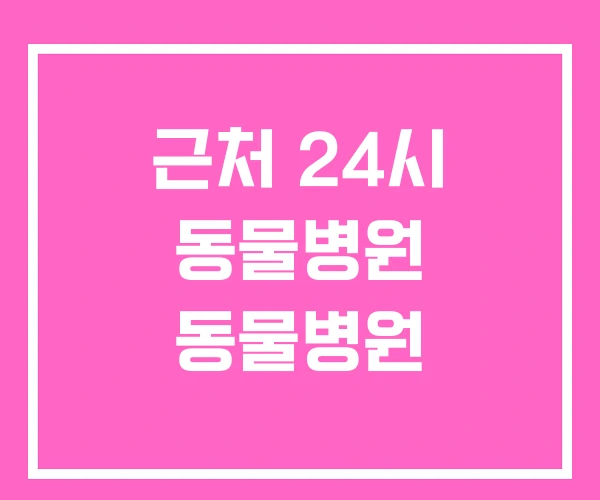 근처 24시 동물병원 동물병원