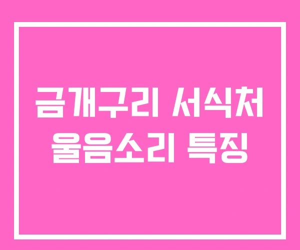 금개구리 서식처 울음소리 특징 금개구리 서식처 울음소리 특징