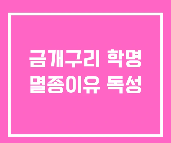 금개구리 학명 멸종이유 독성