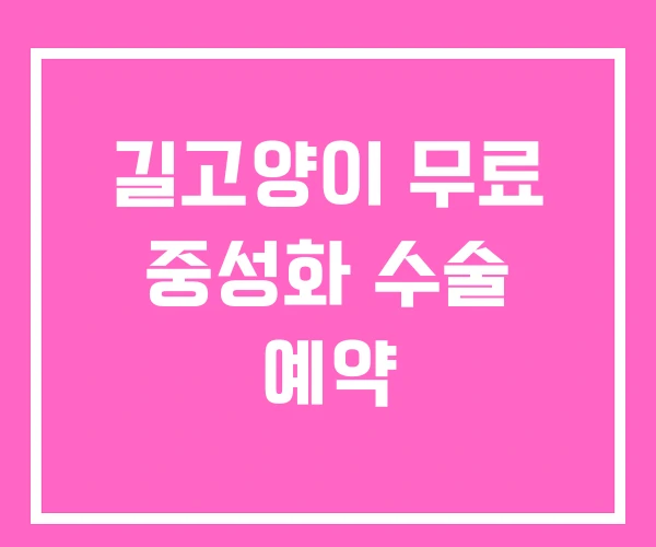 길고양이 무료 중성화 수술 예약 길고양이 무료 중성화 수술 예약