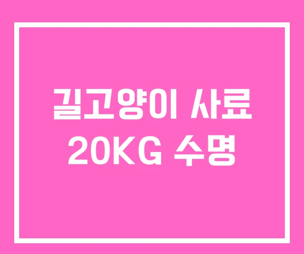 길고양이 사료 20KG 수명