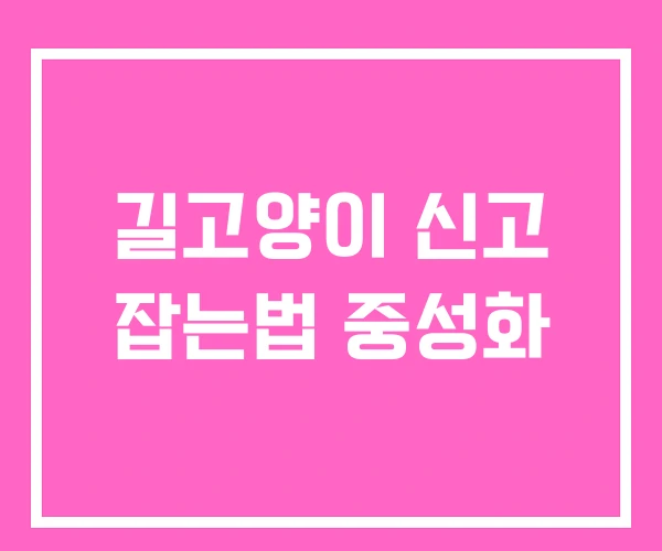 길고양이 신고 잡는법 중성화 길고양이 신고 잡는법 중성화