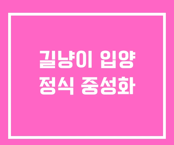 길냥이 입양 정식 중성화