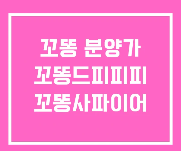 꼬똥 분양가 꼬똥드피피피 꼬똥사파이어