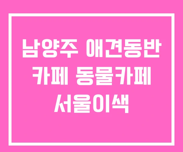 남양주 애견동반 카페 동물카페 서울이색 남양주 애견동반 카페 동물카페 서울이색