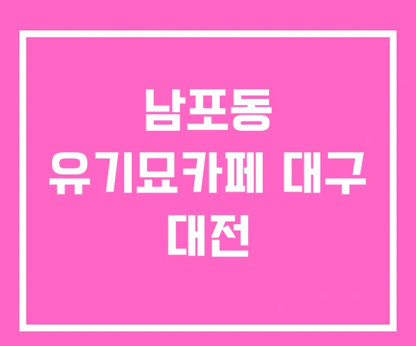 남포동 유기묘카페 대구 대전