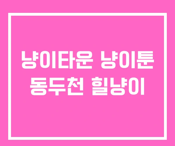 냥이타운 냥이툰 동두천 힐냥이