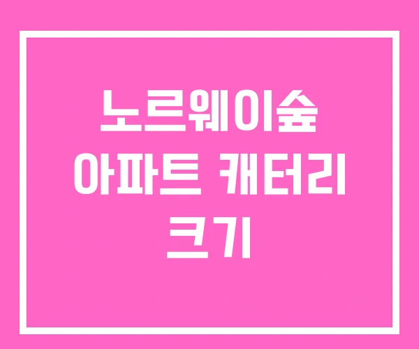 노르웨이숲 아파트 캐터리 크기 노르웨이숲 아파트 캐터리 크기