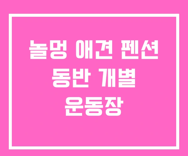 놀멍 애견 펜션 동반 개별 운동장