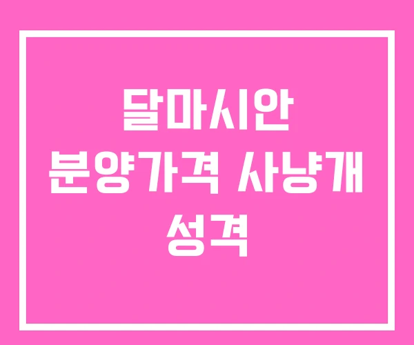 달마시안 분양가격 사냥개 성격 달마시안 분양가격 사냥개 성격