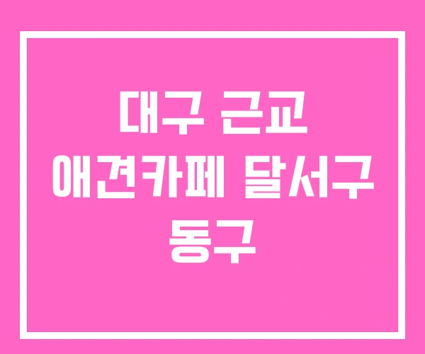 대구 근교 애견카페 달서구 동구 대구 근교 애견카페 달서구 동구