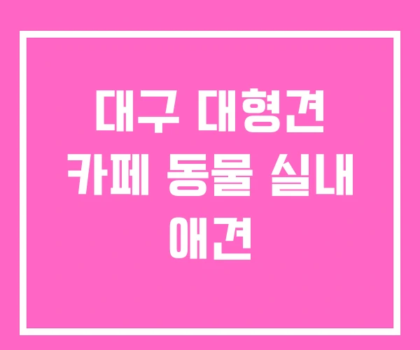 대구 대형견 카페 동물 실내 애견