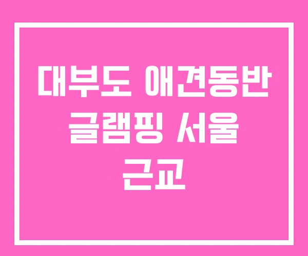 대부도 애견동반 글램핑 서울 근교 대부도 애견동반 글램핑 서울 근교