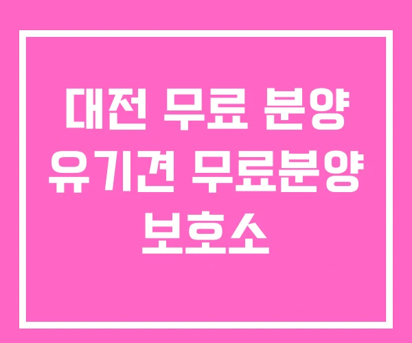 대전 무료 분양 유기견 무료분양 보호소 대전 무료 분양 유기견 무료분양 보호소