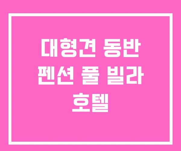 대형견 동반 펜션 풀 빌라 호텔