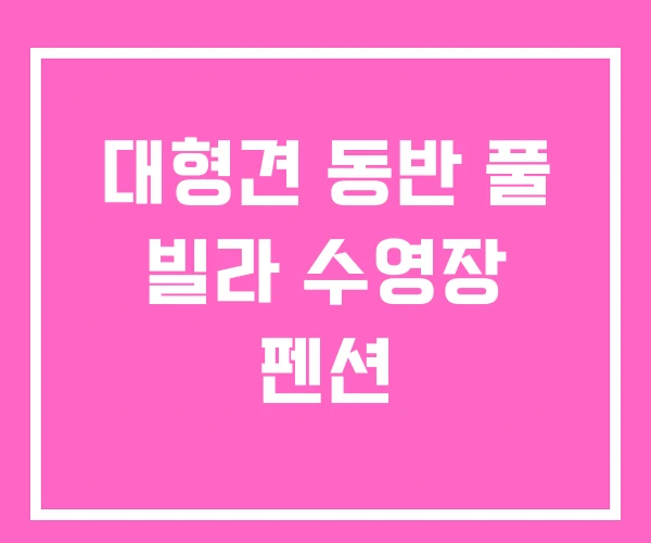 대형견 동반 풀 빌라 수영장 펜션