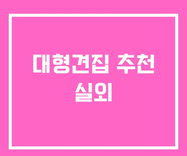 대형견집 추천 실외