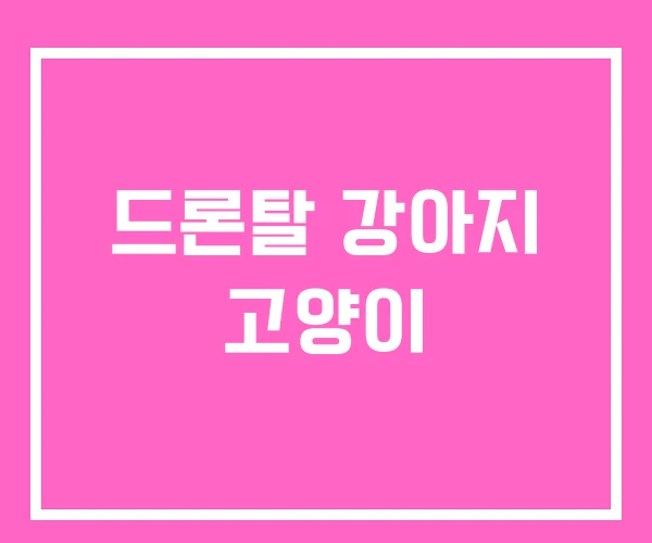 드론탈 강아지 고양이