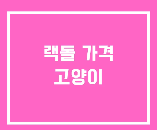 랙돌 가격 고양이