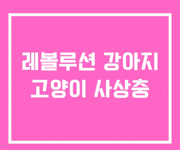 레볼루션 강아지 고양이 사상충