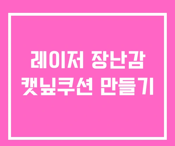 레이저 장난감 캣닢쿠션 만들기