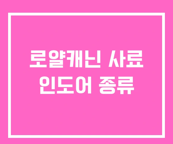 로얄캐닌 사료 인도어 종류 로얄캐닌 사료 인도어 종류