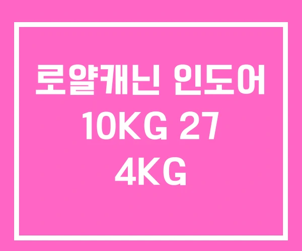 로얄캐닌 인도어 10KG 27 4KG