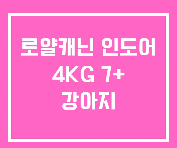 로얄캐닌 인도어 4KG 7+ 강아지 로얄캐닌 인도어 4KG 7+ 강아지