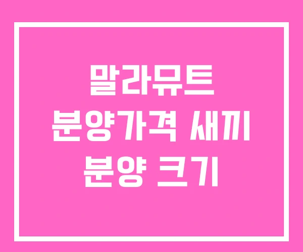말라뮤트 분양가격 새끼 분양 크기