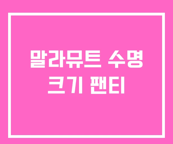 말라뮤트 수명 크기 팬티 말라뮤트 수명 크기 팬티