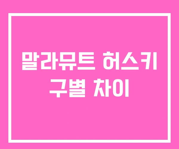 말라뮤트 허스키 구별 차이
