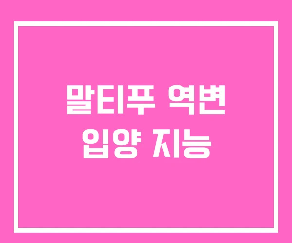 말티푸 역변 입양 지능
