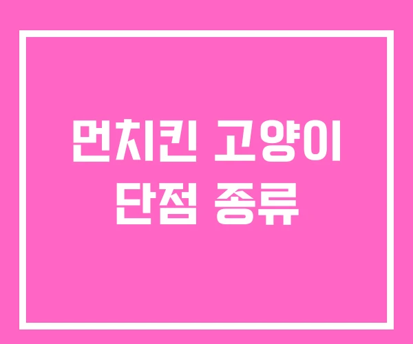 먼치킨 고양이 단점 종류 먼치킨 고양이 단점 종류