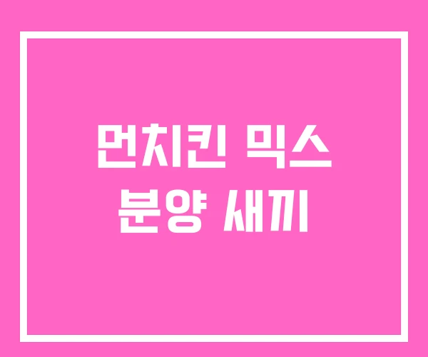 먼치킨 믹스 분양 새끼