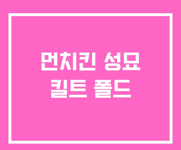 먼치킨 성묘 킬트 폴드