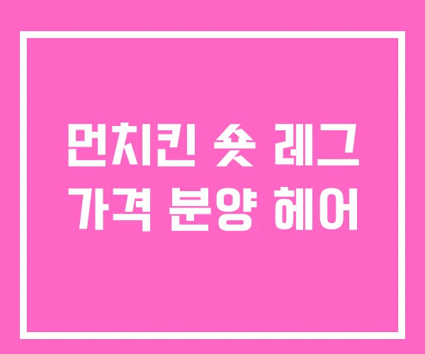 먼치킨 숏 레그 가격 분양 헤어