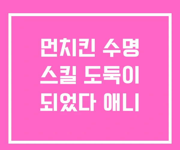 먼치킨 수명 스킬 도둑이 되었다 애니