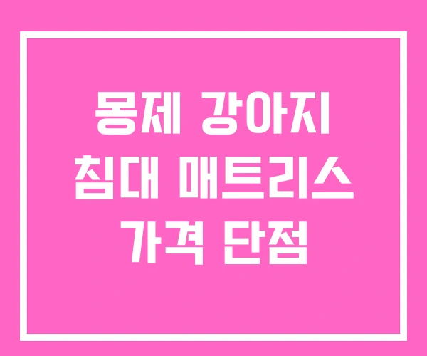 몽제 강아지 침대 매트리스 가격 단점