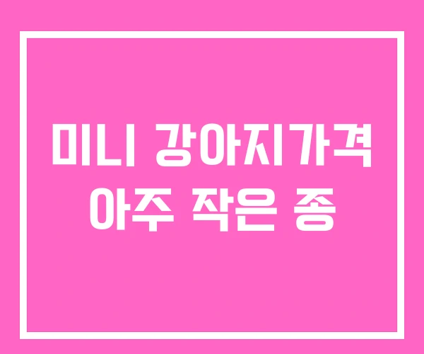 미니 강아지가격 아주 작은 종 미니 강아지가격 아주 작은 종